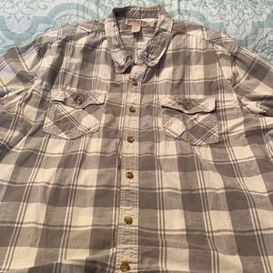 Men's Free Swingin' Chambray Short Sleeve Plaid Shirt 3XL